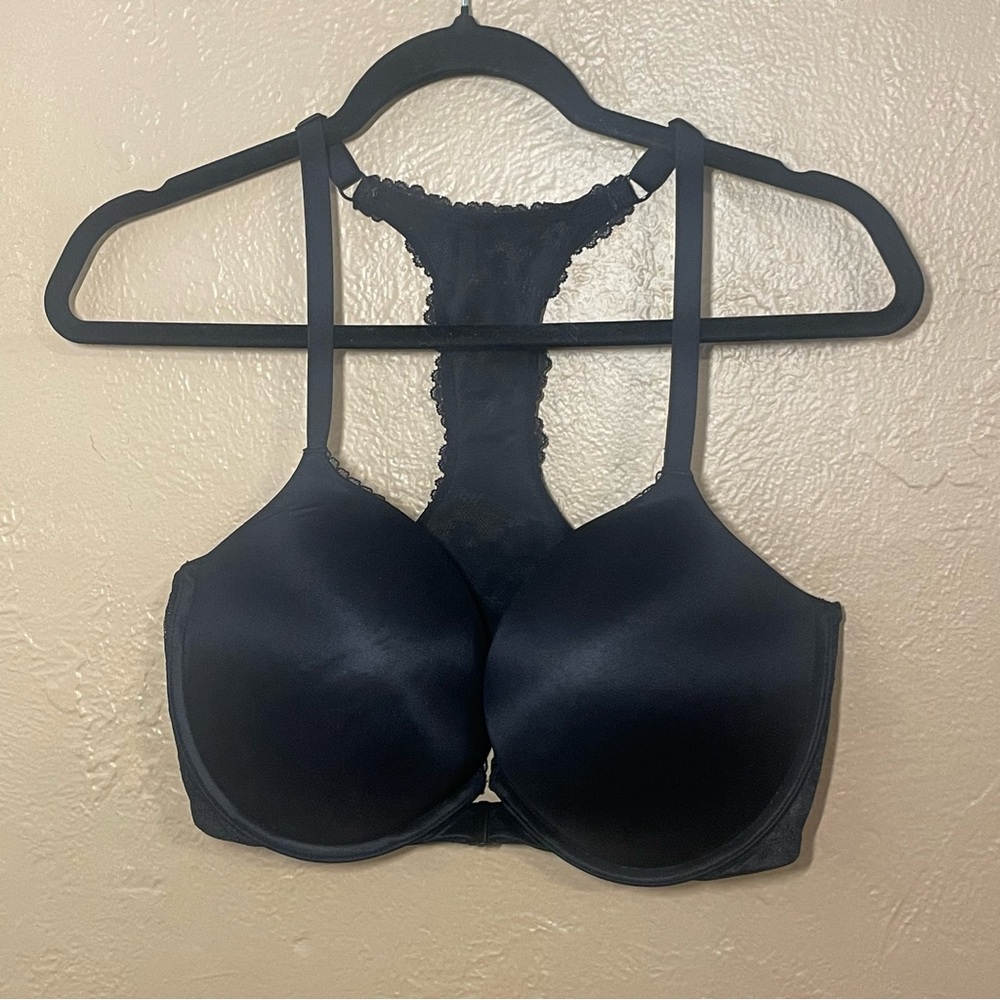 Victoria’s Secret deep v front clasp lace racer back bra 38dd